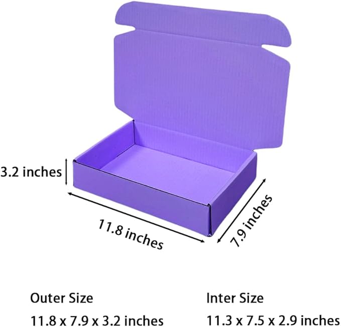 10 Pcs 11.8 x 7.9 x 3.2 inches Corrugated Cardboard Gift Boxes Recyclable - Image 2