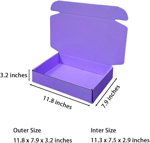 10 Pcs 11.8 x 7.9 x 3.2 inches Corrugated Cardboard Gift Boxes Recyclable - Image 2