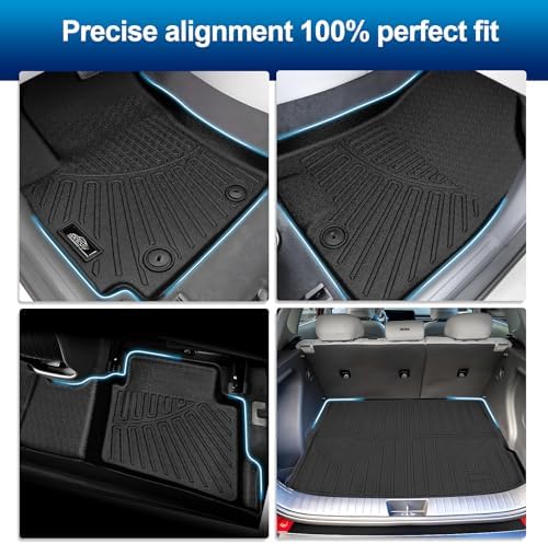 Peleus Floor Mats for Hyundai Kona 2024 2025 2026 (No Electric Model),TPE All Weather Protection 2 Rows Car Floor Liners with Cargo Liner Hyundai Kona Trunk Mat+Floor Mats - Image 3