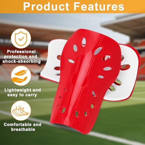 2 Pairs Shin Guards Soccer for Kids,Shin Pads Extra Lightweight Breathable Slide in Shin Guard for Football Training Match Outdoor Activities Protective Slip-in Shin Guards for Boys Girls - Image 4
