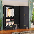 GAIOUS Metal Armoire Wardrobe Closet Cabinet with 2 Doors and Drawer, 71" by GAIOUS