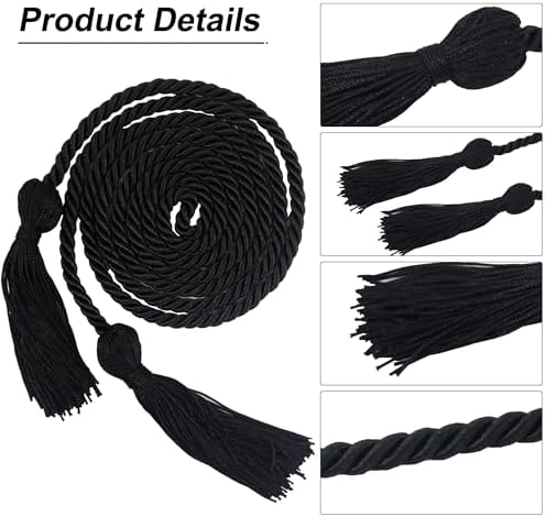 GraduationMall Graduation Honor Cord 68" Black - Image 3