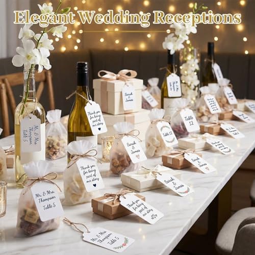 SallyFashion Large White Gift Tags with String, 100 Pack 2 X 4 inch - Image 3