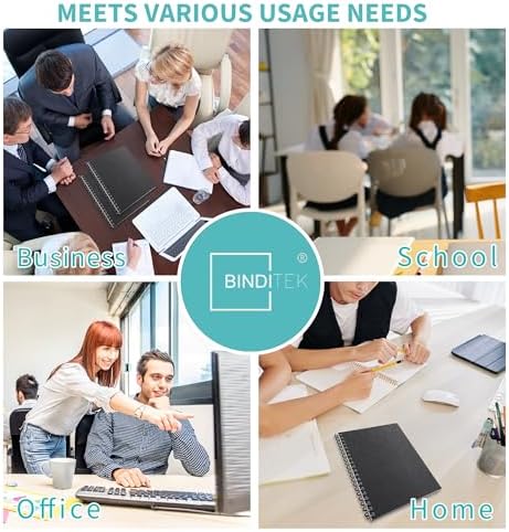 Binditek 50 Pack Plastic Spiral Binding Coils, 10mm(3/8"), 75 Sheet Capacity, 4:1 Pitch, Black, 48Loops, for Letter Size, for Students and Coworkers - Image 6