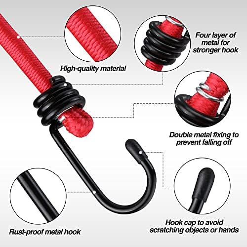 WORKPRO Bungee Cords with Hooks, Heavy Duty Outdoor Bungee Strap, 22-Piece - Image 5