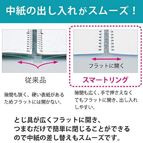 Kokuyo Smart Ring Binder, B5 Light Blue Binder Notebook, Up to 25 Sheets - Image 4