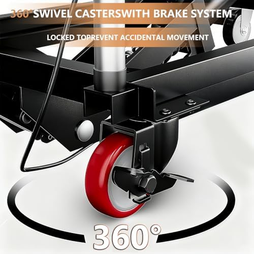 GarveeTech Hydraulic Lift Table Cart, 500 LBS Load Capacity 28.5 in Lifting Height, Manual Single Scissor Lift Table with Non-Slip Pad and 4 Wheels, Hydraulic Scissor Cart for Material Handling - Image 6