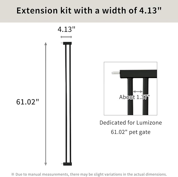Lumizone Extra Tall Cat Gate Extension Kit 61.02" High Pressure Mounted 2025 - Image 3