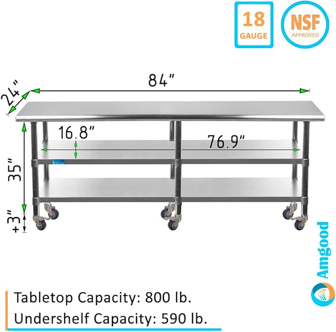 AmGood Stainless Steel Work Table - Image 2