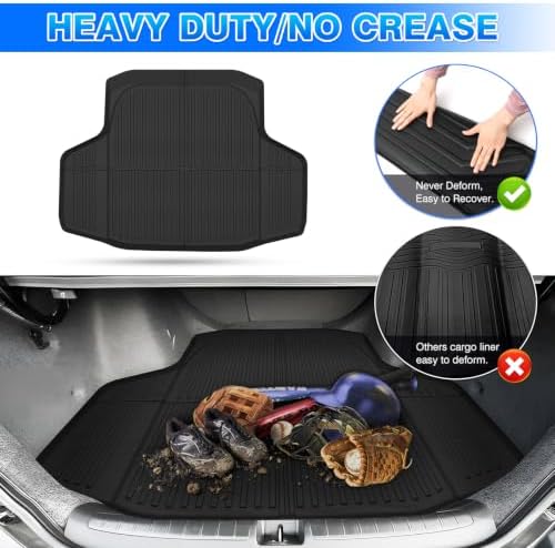 Cartist Cargo Liner Compatible with Honda Accord & Accord Hybrid 2018-2022 All Weather Rear Trunk Mat High Side Waterproof TPE Black - Image 5