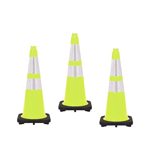 3 Pack 36" Inch Lime Traffic Safety Cones by TRAFFIC+KONTROL