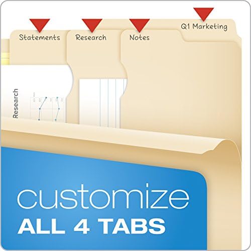 Pendaflex Divide It Up File Folders,Paper and Documents Organizer,Folder with Pockets,Manila File Organizer for School,Home and Office,Letter Size,(10770),24 Count (Pack of 10) - Image 3
