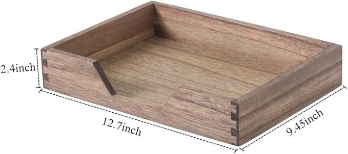 Wood Letter-Size Tray for Office Desktop Organizer - Image 6