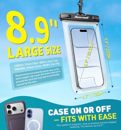 Hiearcool Waterproof Phone Pouch, Waterproof Phone Case, 2-Pack Clear - Image 3