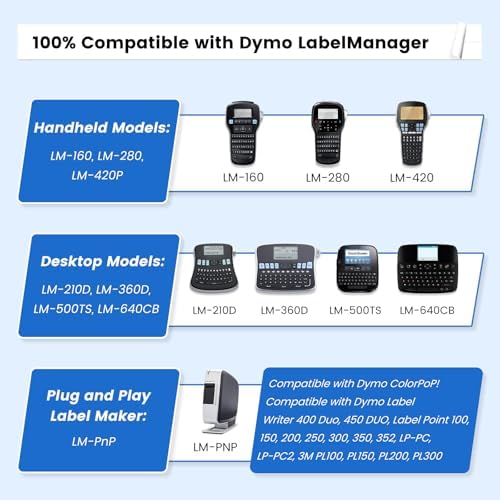 6X Replace for DYMO Label Maker Refills 1/2 in x 23Ft White 45013 - Image 3
