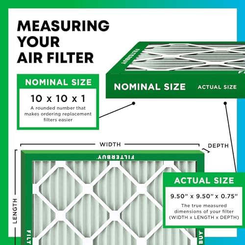 Filterbuy 10x10x1 Air Filter MERV 8 Dust & Allergy Defense (4-Pack) - Image 2