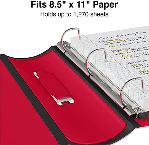 Staples Better Binder, 5 Inch Extra-Capacity D-Ring, Red, 2-Pack - Image 4