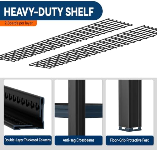 4-Tier Heavy Duty Garage Shelving, 8,000 lbs Capacity Adjustable Metal Storage Shelving Unit for Garage, Basement, Warehouse & Workshop, 71" W x 24" D x 71" H - Image 5
