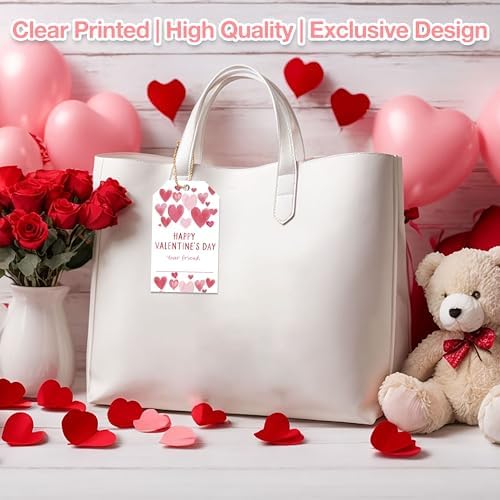 Valentine's Day Gift Tags, 50 Happy Valentine's Day Tags with String - Image 5
