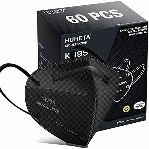 HUHETA KN95 Mask, 5 Ply Protective Dispoasable Masks Filter Efficiency≥95% by HUHETA
