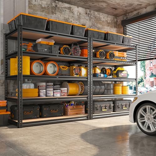 REIBII 2000LBS Garage Shelving Heavy Duty 72''H Storage Shelves 5 Tier Heavy Duty Shelving, Adjustable Metal Shelves for Garage Pantry Closet Kitchen Basement 35.5" W x72 H x 15.8" D, 4 Pack - Image 4