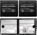 Ziciner Car Registration Insurance Holder, 2Pack Essential Auto Card Document Glove Box Organizer with Touch Fastener, Vehicle Interior Accessories Perfect for Most Car, Truck, SUV (Black/Big Car) by Ziciner