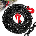 G80 Safety Binder Chain, 3/8"20 FT, 7100 lbs WLL Heavy Duty Tow Chain with Clevis Grab Hooks, Trailer Log Chocker Accessories (Oiled Black) by SENKEYFE