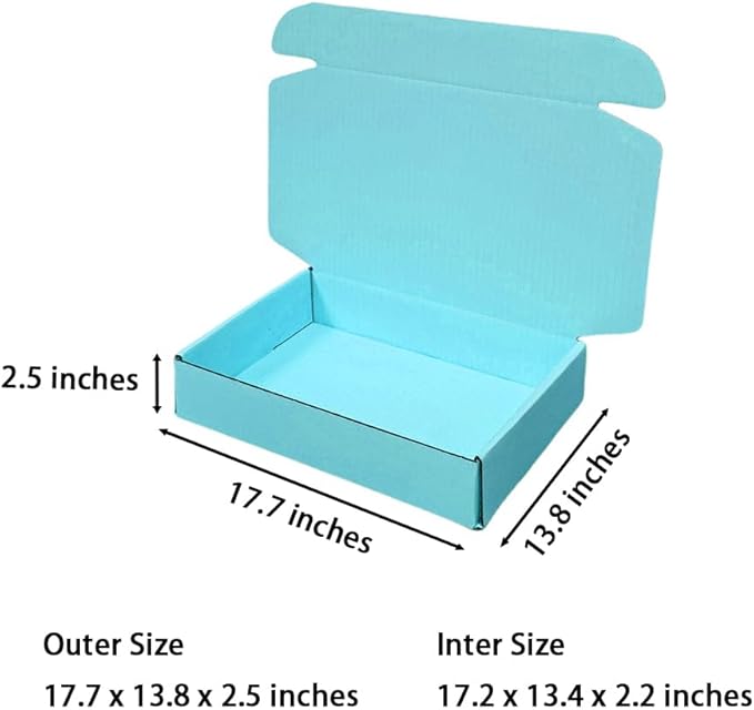 20 Pcs 17.7 x 13.8 x 2.5 inches X-Large Size Corrugated Cardboard Gift Boxes - Image 2