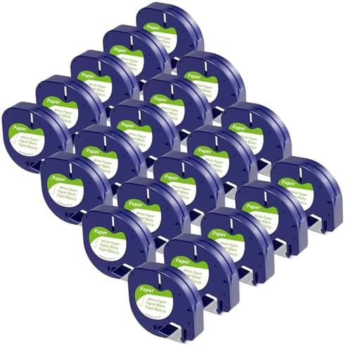 20-Pack Wonfoucs Label Tape Replace for Dymo LetraTag White Paper Refill by Wonfoucs
