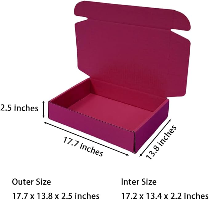 20 Pcs 17.7 x 13.8 x 2.5 inches X-Large Size Corrugated Cardboard Gift Boxes - Image 2