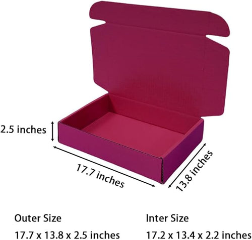 20 Pcs 17.7 x 13.8 x 2.5 inches X-Large Size Corrugated Cardboard Gift Boxes - Image 2