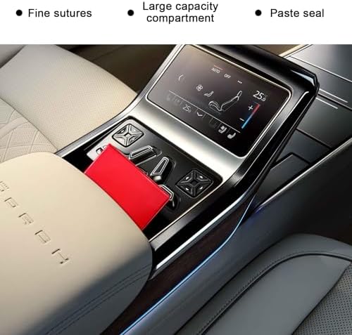 Ziciner Car Registration and Insurance Holder, 5.2"× 4.7" Premium Auto Glove Box Organizer with Closure, Essential Vehicle Document Holder for Card, Driver License (Red) - Image 5