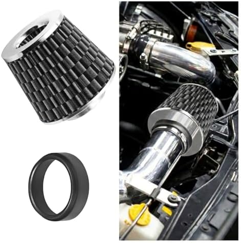 LAINLOY Universal Clamp-On Air Intake Filter for Cars, 76MM, CarbonFiber by Unknown