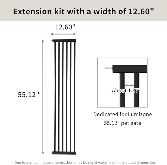 Lumizone Extra Tall Cat Gate Extension Kit 55.12" High Pressure Mounted 2025 - Image 3