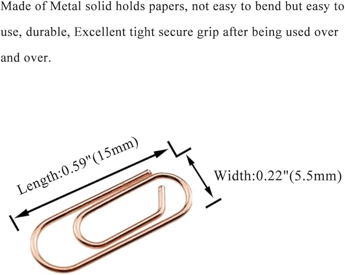 HAHIYO Paper Clips Sturdy 0.59 inches Length 50 Pack Mini Paperclips Heavy Duty - Image 2
