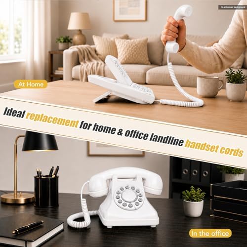 Comtrue Phone Cords for Landline, 2-Pack, Telephone Handset Cords - Image 7