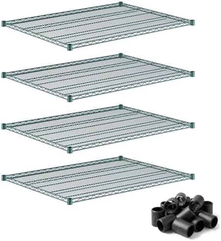 36" x 48" Replacement Wire Shelves 4 Pack for Storage Systems, Green-Plated Steel Build, NSF by Zedfire