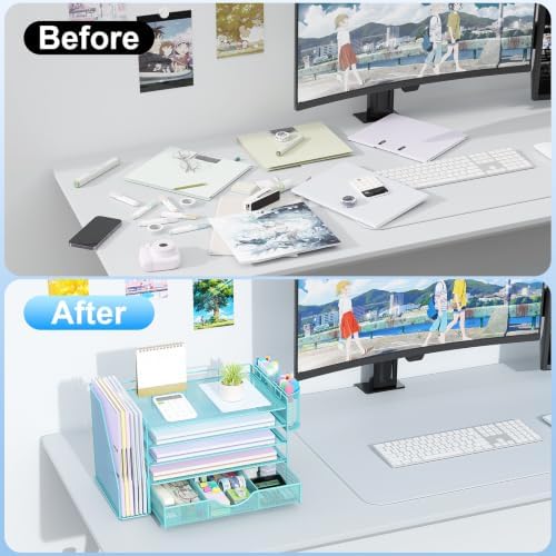gianotter 5-Tier Desk Organizer with Drawers and File Holders - Image 2