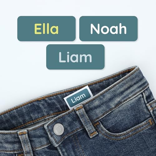 TeddyLabels - Clothing Labels for Nursing Home (180) – Self-Adhesive Name Tags for Clothes and Personal Items. Personalized Labels for Daycare, Nursing Homes, and Laundry Use - Dark Blue by Teddylabels