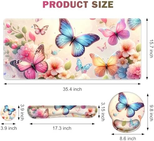 Gaming Mouse Pad, Large Desk Mat, 4in1 XXL Mousepad Cute Desk Pad Protector - Image 3