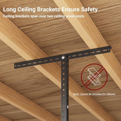3x6ft Overhead Ceiling Garage Storage Rack, 450LBS Capacity, Black - Image 7