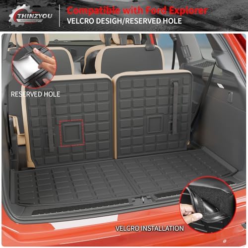 Cargo Mat with 3rd Row Backrest Mat for 2020-2026 Ford Explorer - Image 3