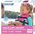 Aqua Oceans 7 Life Jacket for Kids - US Coast Guard Approved Life Vest for Infant, Child & Youth Boys and Girls, Open-Side PFD for Boating, Swimming & Water Sports by Aqua+LEISURE