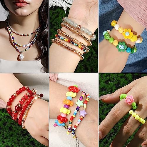 FANDAMEI 1mm Elastic Bracelet String Cord, Crystal Stretch Bead Cord for Bracelets Jewelry Making, Clear Stretchy Elastic String for Beading, Transparent Thread for Bracelet Necklace Making - Image 7