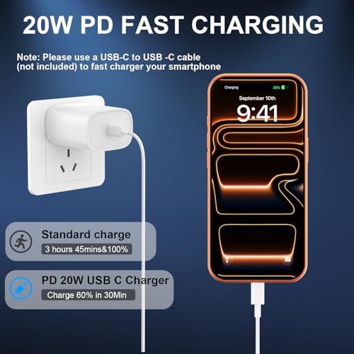 Phone 16 15 Charger Fast Charging Type C Chargers USB C Charge Block with 2 Pack 10FT USB C Cable Nylon Braided for Phones 16/16 Plus/16 Pro/16 Pro Max/Phone 15/15 Pro Max/Pad Pro,White - Image 5
