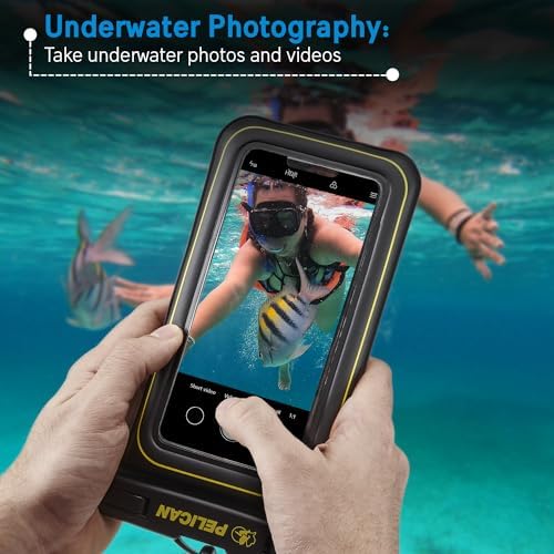 Pelican 4 Pack Marine Waterproof Phone Pouch (Regular) -Black/Hi-Vis Yellow - Image 4