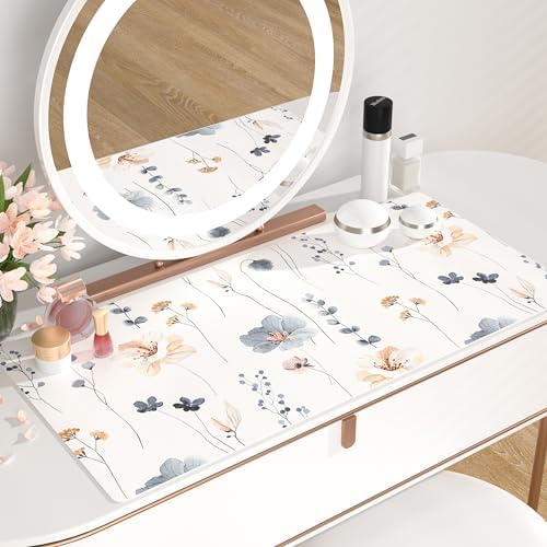 QIYI PU Leather Large Mouse Pad, Waterproof Desk Mat, 31.5" x 15.7", Sprigs - Image 6
