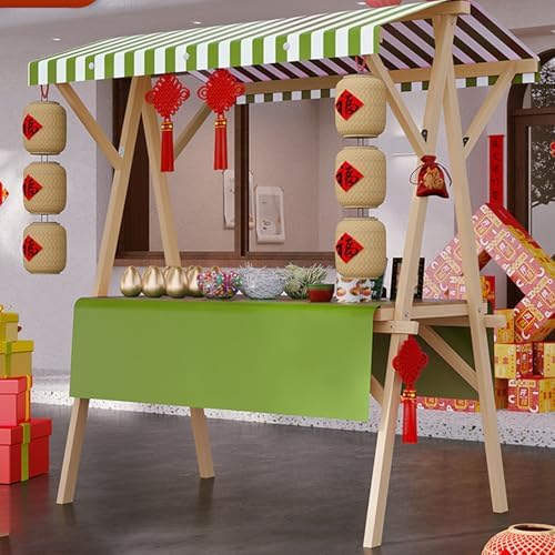 Portable Vendor Cart Mobile Vendor Stand Thickened Wooden Frame Easy Setup 140kg Load Capacity 360° Swivel Wheels Outdoor Cart for Farmers Market Party Events Display(Green,150cm(59in)) by Unknown