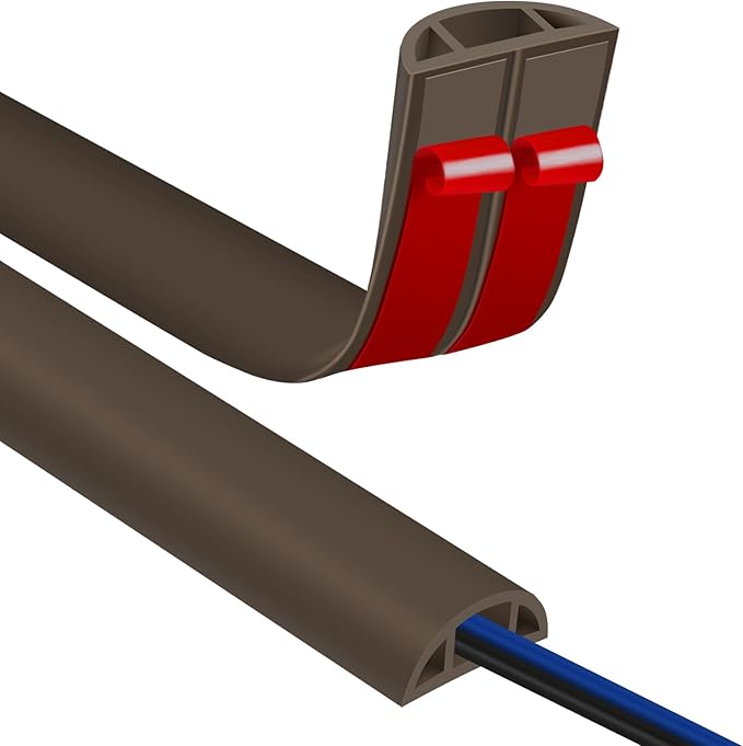 Floor Cord Covers for Wires 3.3FT Cable Hider Wire Cover Self Adhesive Cord by JAHOMFAI