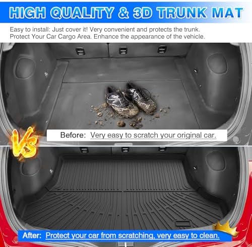 Civic Cargo Liner - Trunk Mat for Honda Civic 2006-2011, All Weather Cargo Mat for Civic Accessories, Heavy Duty Car Mats, Car Accessories - Image 6